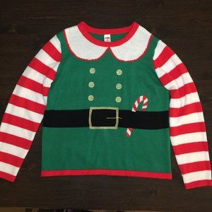 Holiday Time Womens Elf Outfit Sweater Size L